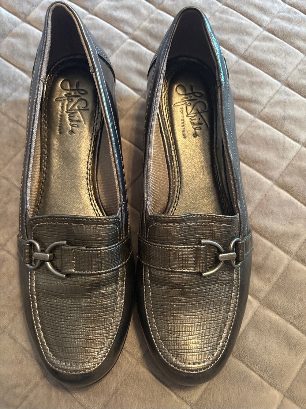 Life Stride Metallic Bronze Loafers